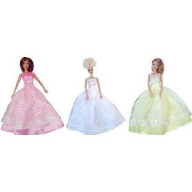 Barbie Doll Dresses - The Wedding Collection (3 Dress Set) DOLLS NOT INCLUDED 